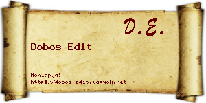Dobos Edit névjegykártya
